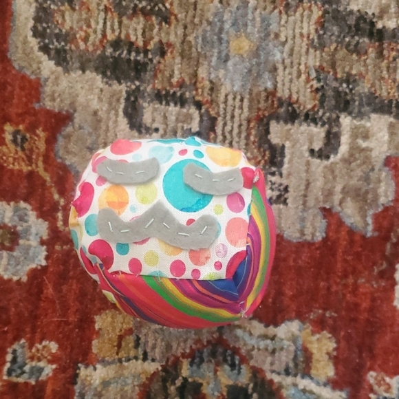 Handmade SlimeCube - Colorful Polka Dot and Striped SleepyHappy - Picture 1 of 1